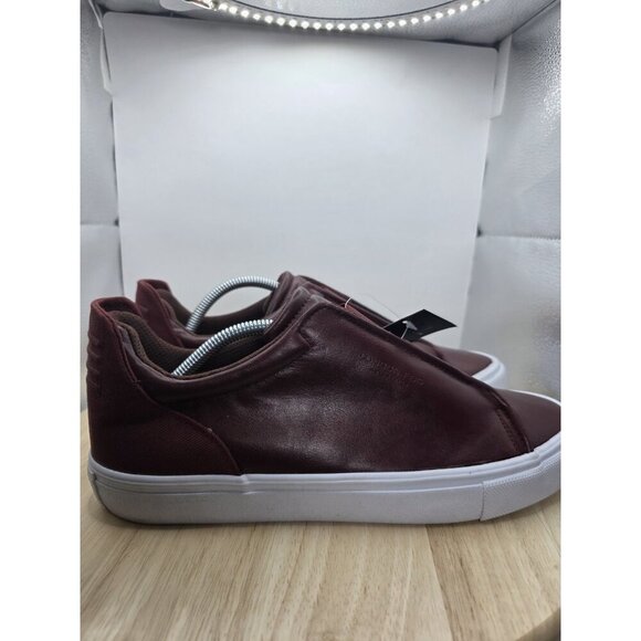 Men's London Fog Francis-Leather Slip On Sneakers- Sz 11 M- New Cabernet - Picture 1 of 8
